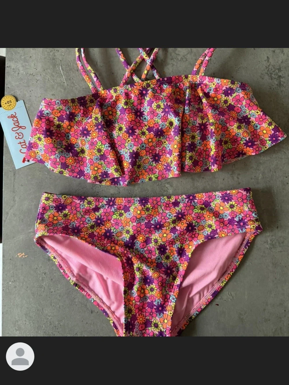 Cat & Jack Girls Floral Bikini Set in Pink, Purple, Yellow